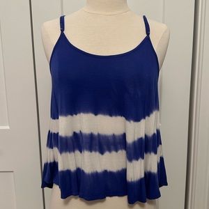 Tie dye royal blue/white tank top. Soft and very versatile.